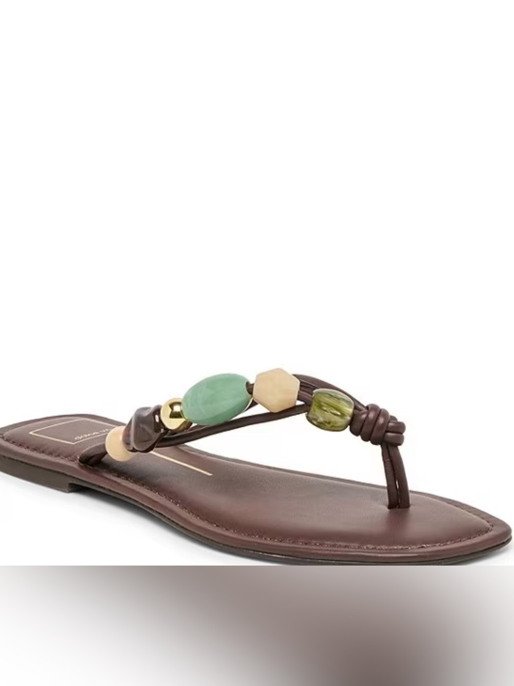 Dolce Vita Cely Leather Bead Embellished Thong Sandals